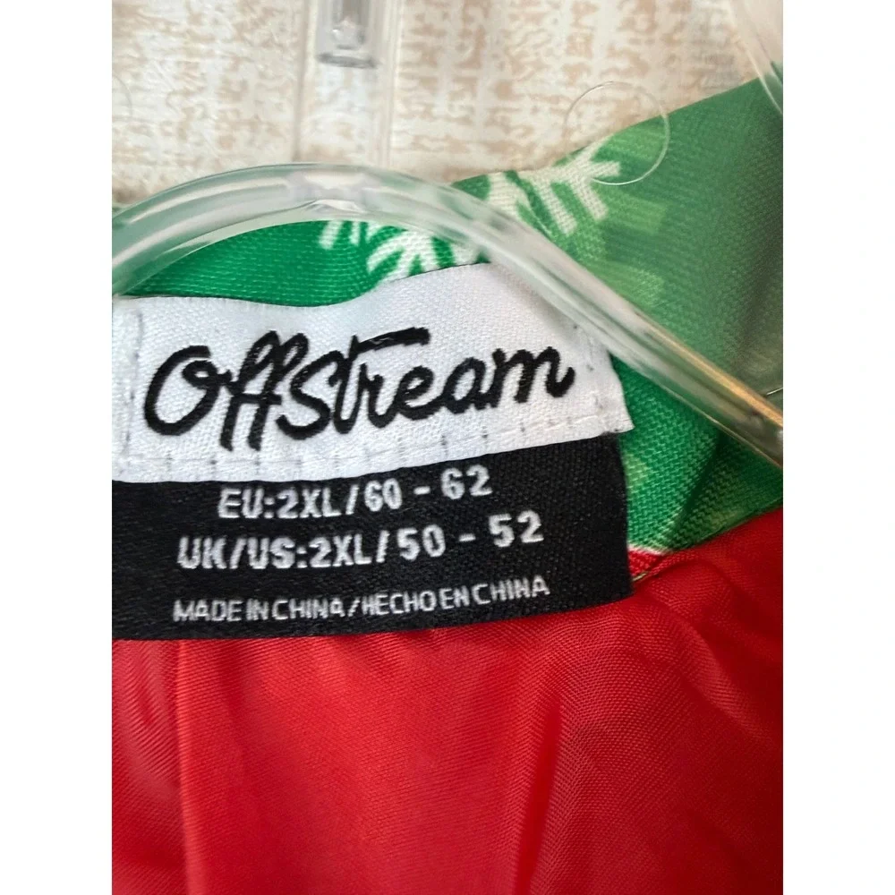 OffStream‎ Mens Green Christmas Blazer Suit Jacket 2XL Holiday Ugly Xmas Sweater